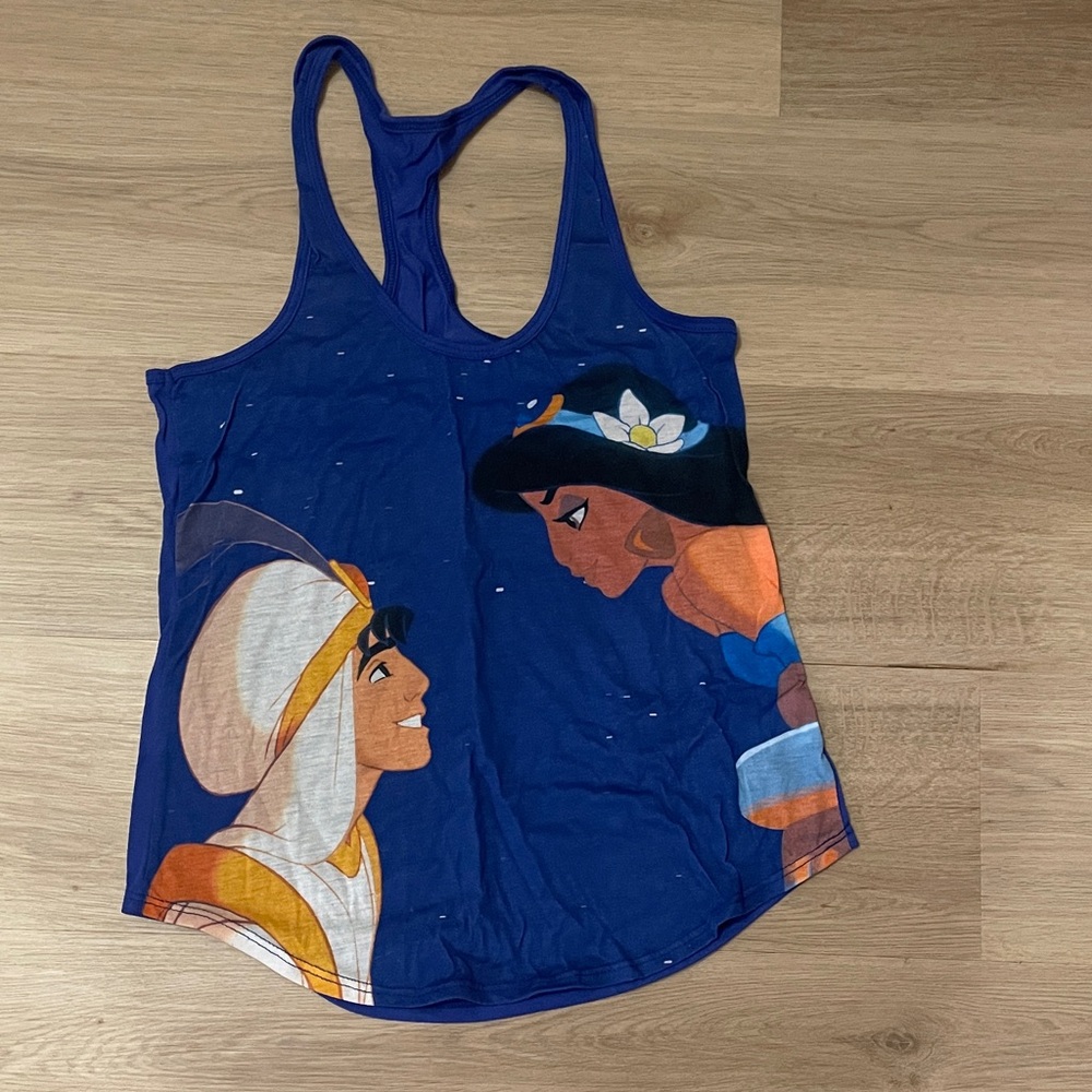 Disney Blue Aladdin and Jasmine Tank Top
